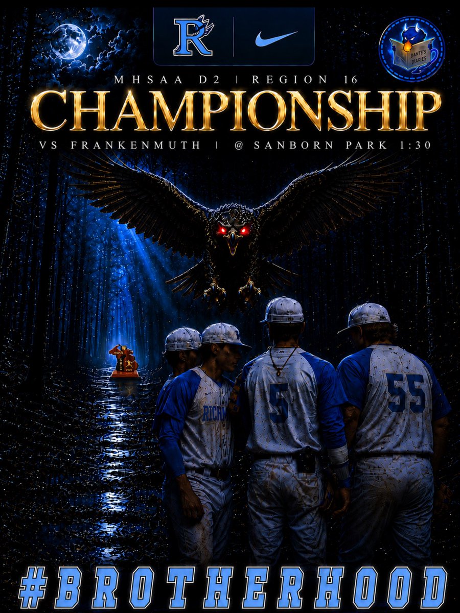 ZachDantesDiary's tweet photo. ⚾️ Blue Devils looking for their 2nd Regional Championship in 3 years as they take on the Frankenmuth Eagles!
Game has been pushed back to 1:30 due to field conditions. #BROTHERHOOD https://t.co/S5S6jsgCxg