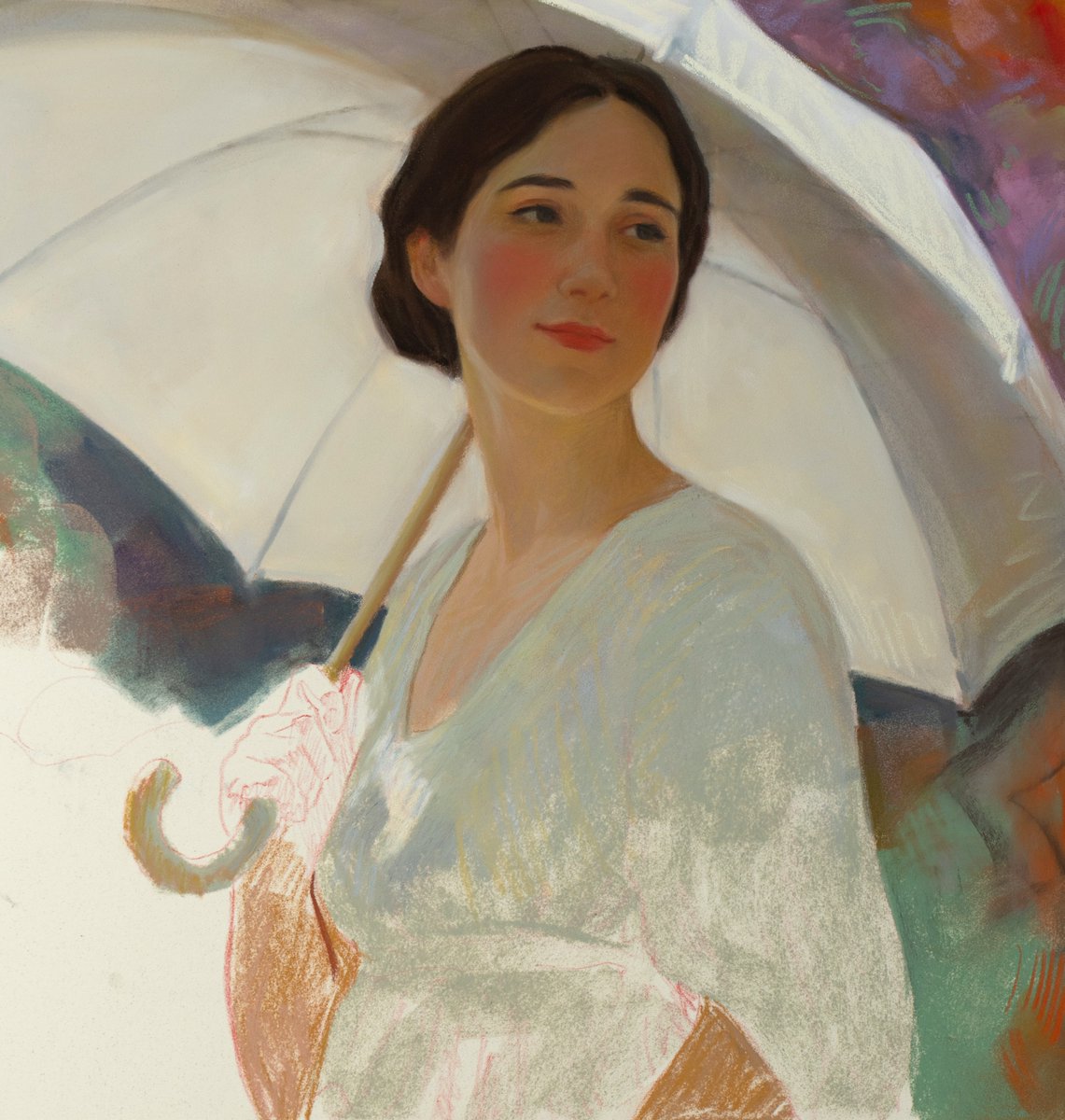 LenaRivo's tweet photo. Woman with a white parasol https://t.co/9n4qJg400z