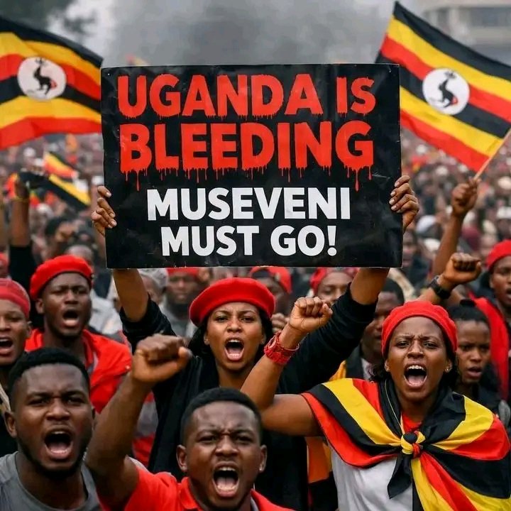 StandUpUganda's tweet photo. #Museveni is NOT the chosen leader of Ugandans. His “elections” are nothing but a SHAM, RIGGED, unfair, with no freedom or fairness. He has ruled illegitimately for decades, clinging to power by force, not by our vote. #UgandaIsBleeding @UKinUganda @EUinUganda @BBCNews @CNN @UKParliament STOP treating him like a legitimate president! #UgandaIsBleeding #NoLegitimacy