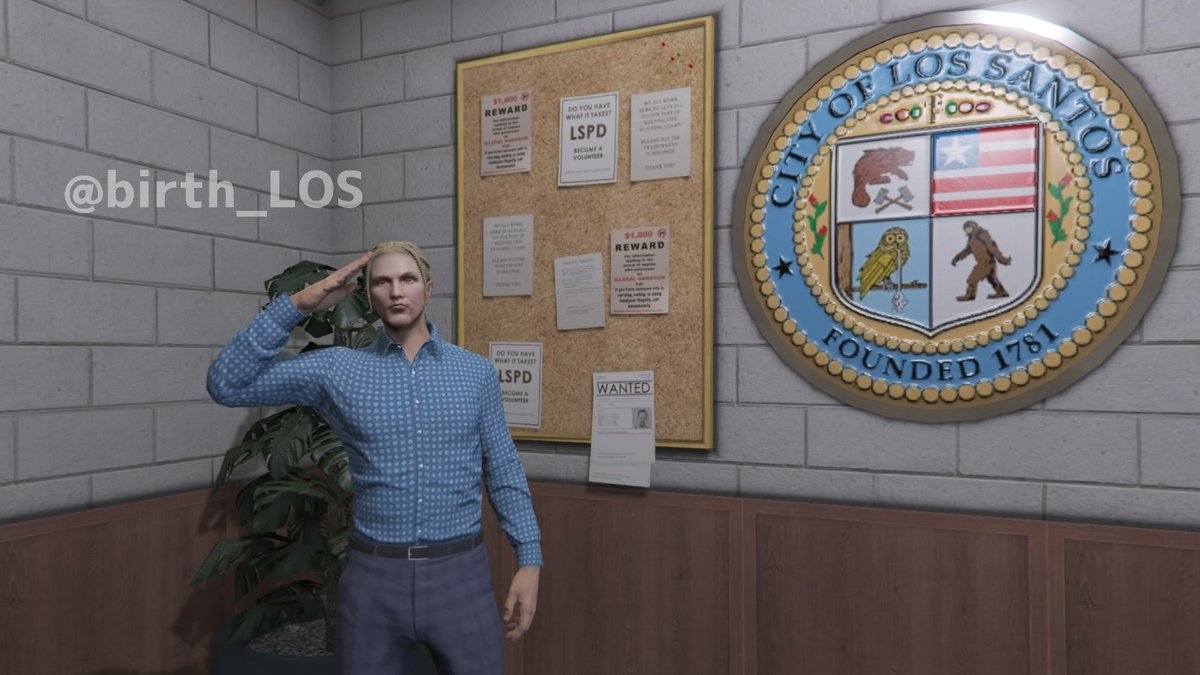 birth_LOS's tweet photo. 出向先から自署に帰ってきました🫡
しばらくは #LSPD 勤務になります。
#GTA5 #GTAOnline https://t.co/YwavPg9UKv