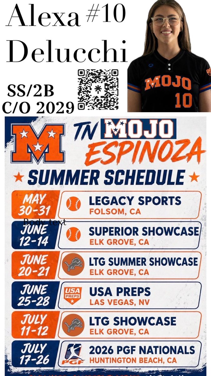 AlexaDelucchi29's tweet photo. Summer Schedule🥎 https://t.co/gUeV3mpZA3