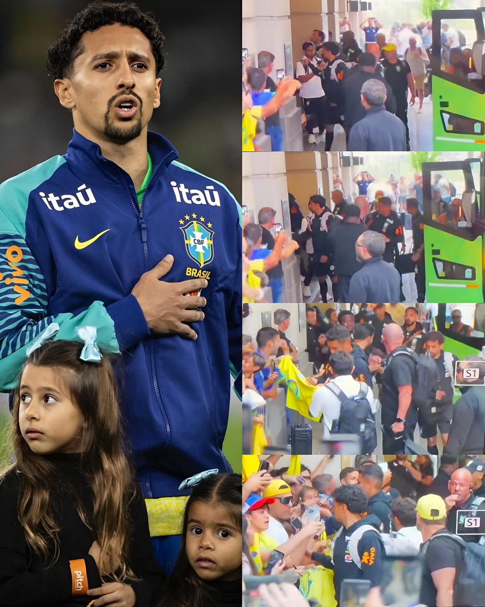 MotivacionesF's tweet photo. MARQUINHOS LE DIO UNA LECCIÓN DE HUMILDAD A TODA BRASIL 🇧🇷❤️

El bus de la selección brasileña llegó al hotel en Cleveland. Uno tras otro, los jugadores entraban sin siquiera mirar a los aficionados que llevaban horas esperándolos.

Hasta que apareció Marquinhos.

El capitán se dio cuenta de lo que estaba pasando, se quedó en la entrada y llamó a sus compañeros para que regresaran a saludar a la gente.

Porque el talento te hace figura, pero los pequeños gestos te hacen líder.

EL CAPITÁN DEL PUEBLO. 👏