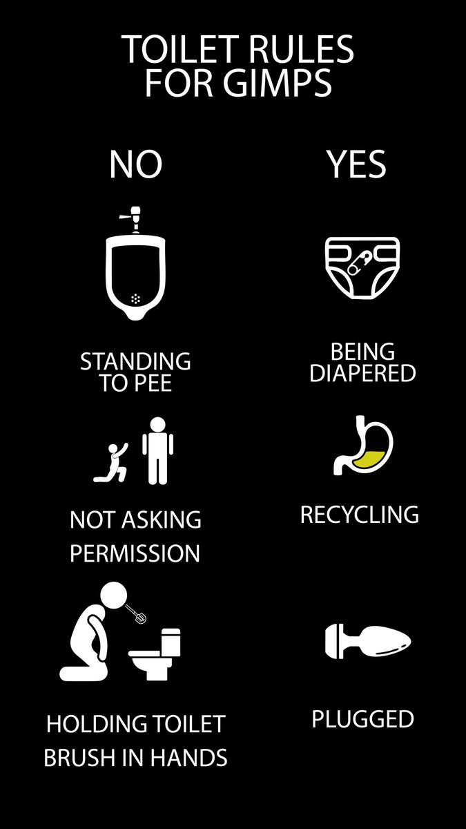 K1nkMega's tweet photo. rules for gimps in the bathroom https://t.co/77AYpiy4nw