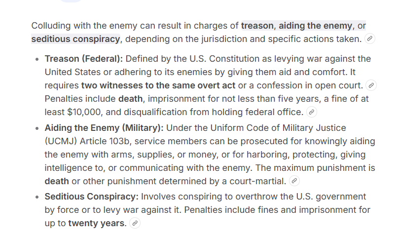 2_oldfashioned's tweet photo. @ShibleyTelhami @nbcnews Maybe Trump and members of Congress will be charged for colluding with the enemy. https://t.co/T2DDV58g9V