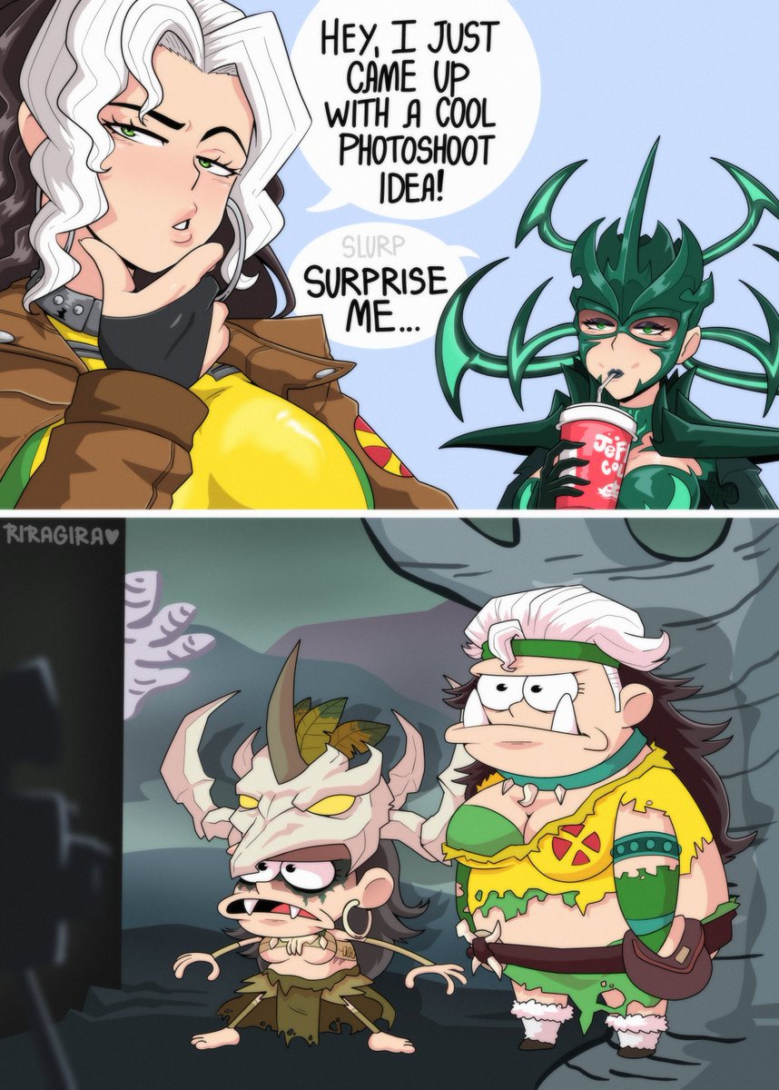 RIRAGIRA's tweet photo. I can’t stop thinking about this meme whenever I see these Hela and Rogue skins...
🥲
#MarvelRivals #MarvelRivalsArt https://t.co/5PxA08mLvr