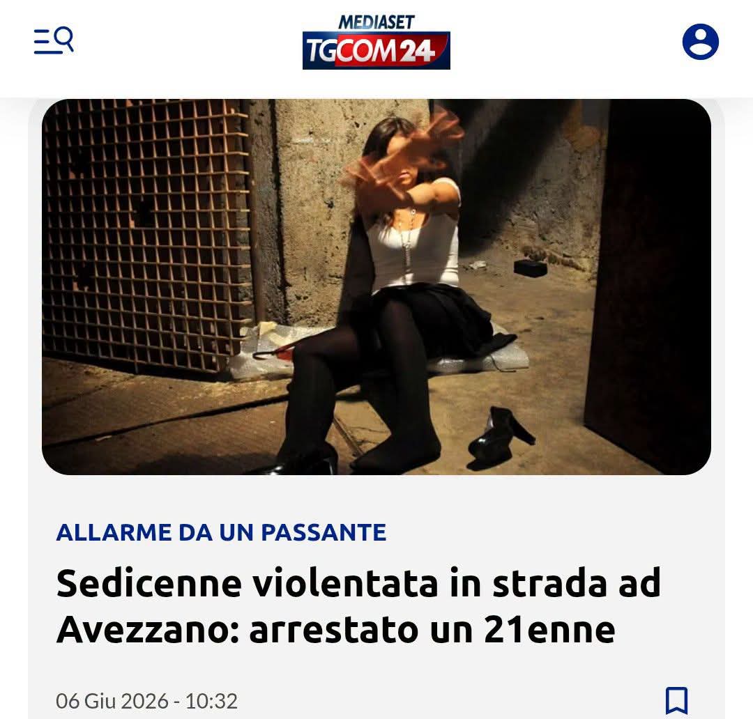 itsmeback_'s tweet photo. 🔴 Violentata davanti asilo, donna riprende scena ma non la salva da africano...
🔴 EMERGENZA STUPRATORI ISLAMICI: Non solo i clandestini, ma anche i “regolari” da paesi musulmani violentano le nostre figlie! Il caso di Avezzano è la prova definitiva che l’immigrazione legale islamica è una bomba a orologeria...

- Sandro Greco