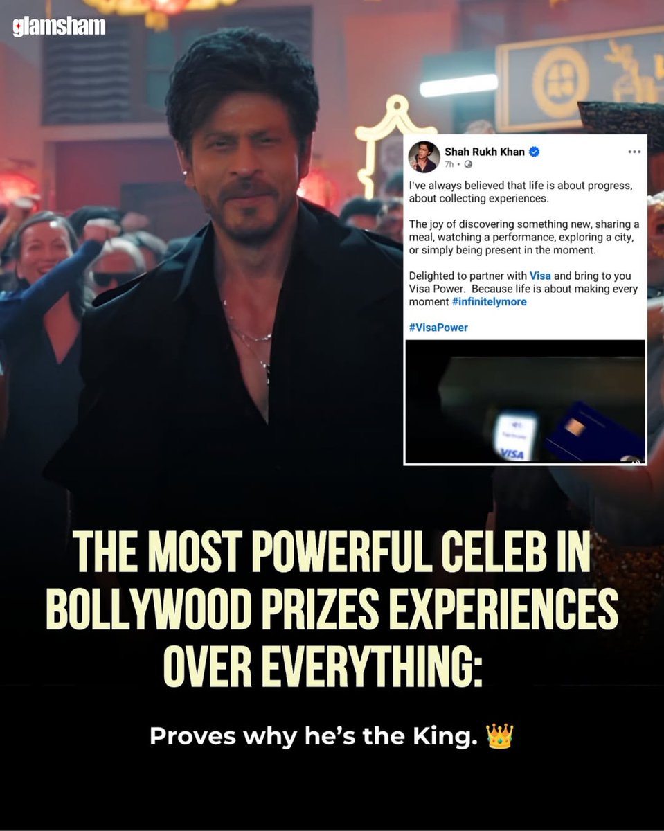 glamsham's tweet photo. SRK’s aura in this ad >>>>> 😍 

#Collab
@Visa_IND https://t.co/OY0p9VArNe