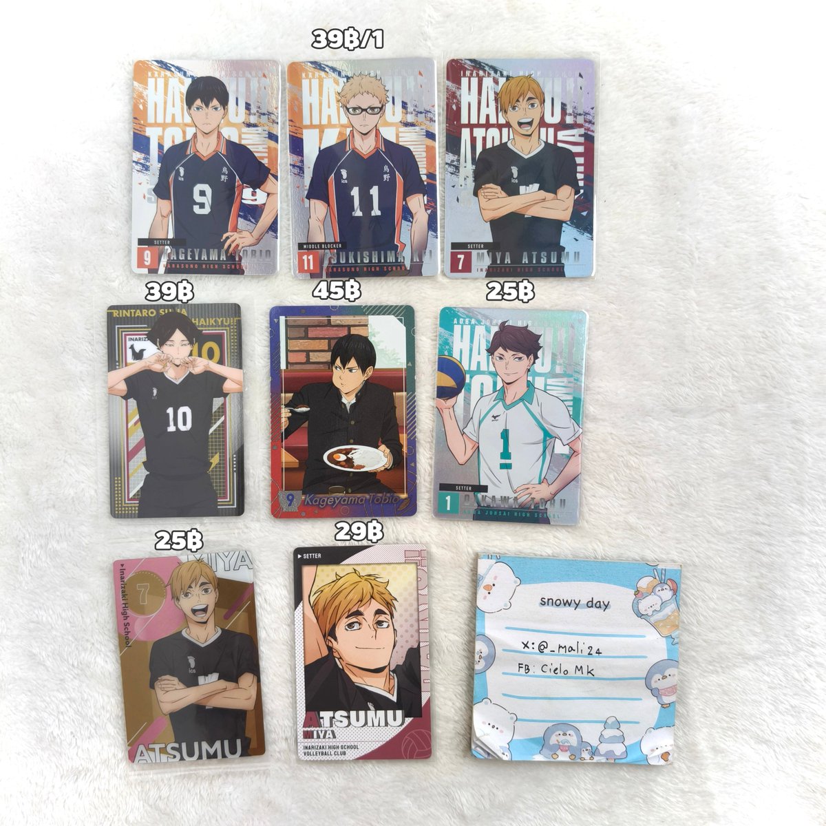 _mali24's tweet photo. ♡ แฟ้ม โพลารอยด์ การ์ด สติ๊กเกอร์ 

♡ เทนโด รินทาโร่ ฮินาตะ อัตสึมุ โท้บ เคนมะ สึกกี้ คุโระ โอย เลฟ ซาคุสะ ยัม นิชิโนยะ

✦ ค่าส่งเริ่มต้น 45฿
สนใจ เดม/เมนชั่น ได้เลยค่ะ
#ตลาดนัดไฮคิว #ตลาดนัดhaikyuu #ตลาดนัดhq #ตลาดนัดอนิเมะรวมด้อม https://t.co/vCcK4yyvKN
