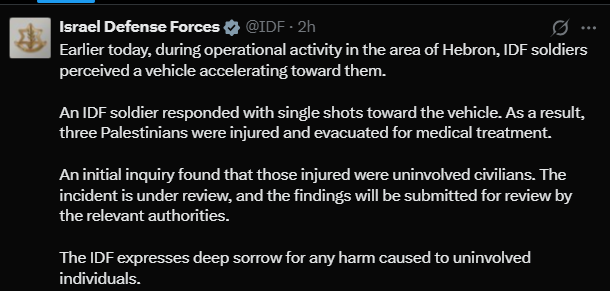 fractilly's tweet photo. @EyeonPalestine The uniformed terrorists 'reasoning' behind the murder of the toddler. 
The car was going 'fast'. @ICC @ICJ_org @FranceskAlbs https://t.co/UyCFCpYaYX