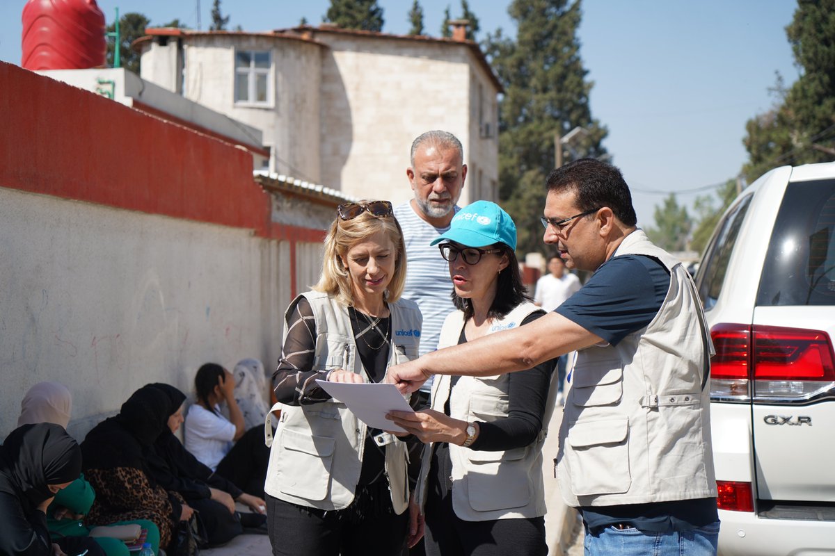 UNICEFinSyria's tweet photo. At the start of her field visit to Al-Hasakeh last week, UNICEF Representative met with the Governor to discuss the evolving situation for children and families during this period of transition.

The meeting focused on the most urgent needs affecting communities and on how UNICEF, in cooperation with the Governorate, can help address these priorities. Discussions also explored opportunities to restore and strengthen basic services, which are critical to supporting the safe, dignified and sustainable return of families.

UNICEF reaffirmed its commitment to working closely with local authorities to improve access to education, health, protection and other essential services for every child.

Investing in children is key to helping communities recover and building a more hopeful future for all.

@RelanoMeritxell 
@UNICEFmena 
@UNinSyria