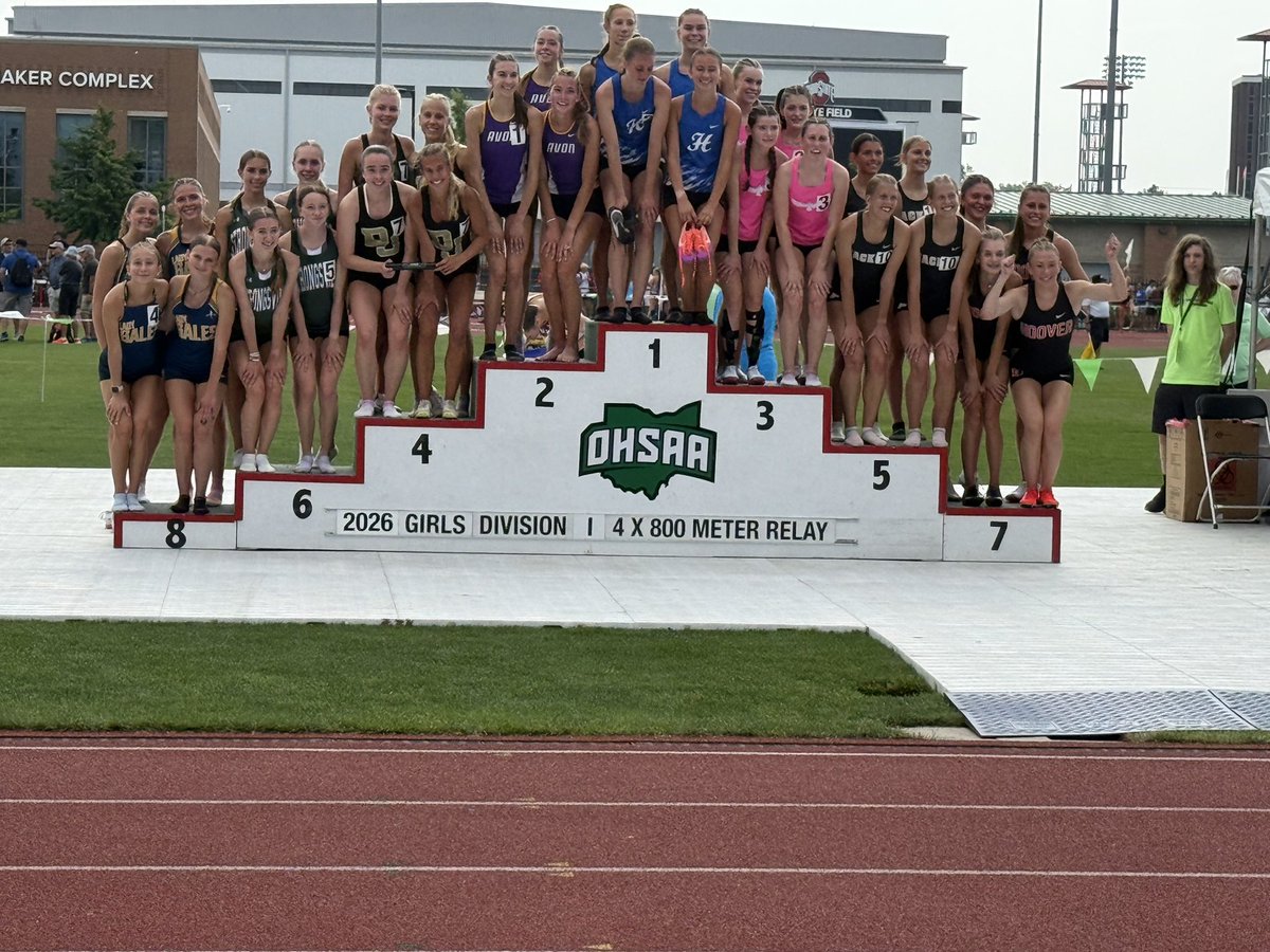 LadyGalesCC's tweet photo. Lady Gales finish 8th in the 4*800 and are All Ohio! https://t.co/P1yDbaHkE3