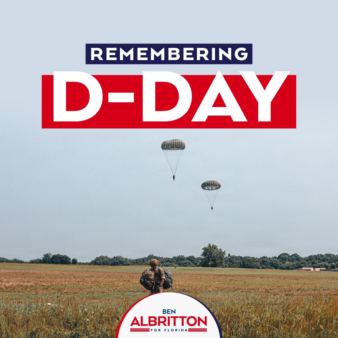 Sen_Albritton's tweet photo. On June 6, 1944, thousands of Americans stormed the beaches of Normandy. Their courage changed the course of history. Today we honor their sacrifice and recommit ourselves to the freedom they fought to protect. #DDay https://t.co/EhKHzZwpTV