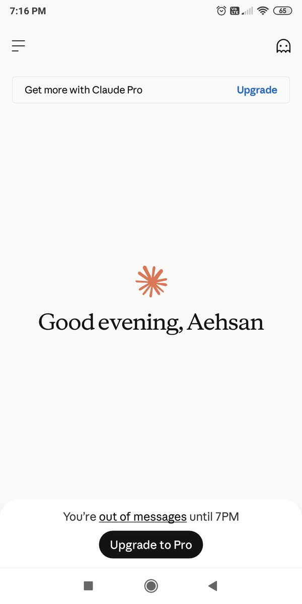 Khan_AtLarge's tweet photo. @AnthropicAI 

It seems @claudeai android version has a problem with time assesment on device.

It's showing me cannot use until 7 pm, when it's already 7:15 pm IST

Kindly fix this please https://t.co/RllGc1eA8g