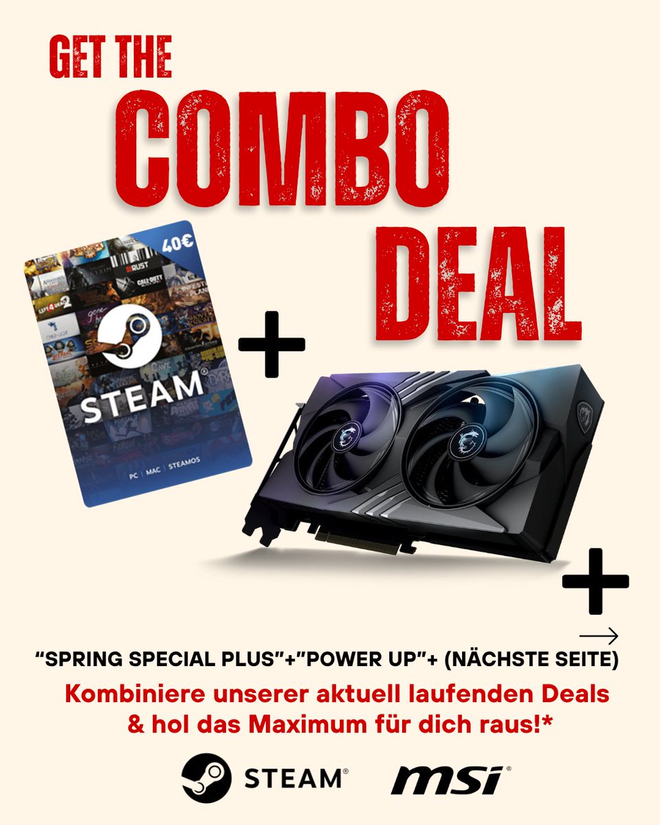 msigaming_de's tweet photo. Aktuell kannst du gleich drei starke Aktionen kombinieren!

Aber Achtung: Der Einlösezeitraum für das NVIDIA-Spiel endet schon bald. Wer sich die zusätzlichen Vorteile sichern möchte, sollte nicht mehr zu lange warten.

https://t.co/PS1BCZMa0S https://t.co/yfn2Bt93Ws