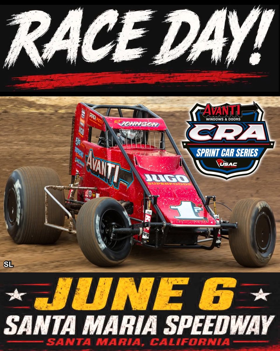USAC_CRA's tweet photo. IT'S RACE DAY! The Avanti Windows &amp; Doors USAC/CRA Sprint Car Series will make their first of three appearances at Santa Maria Speedway! The “Equipment Share Night” will also feature IMCA Modifieds and Mini Stocks.

A live stream will be broadcast on https://t.co/GSjAn2OIqA. https://t.co/PBgYxPznYD