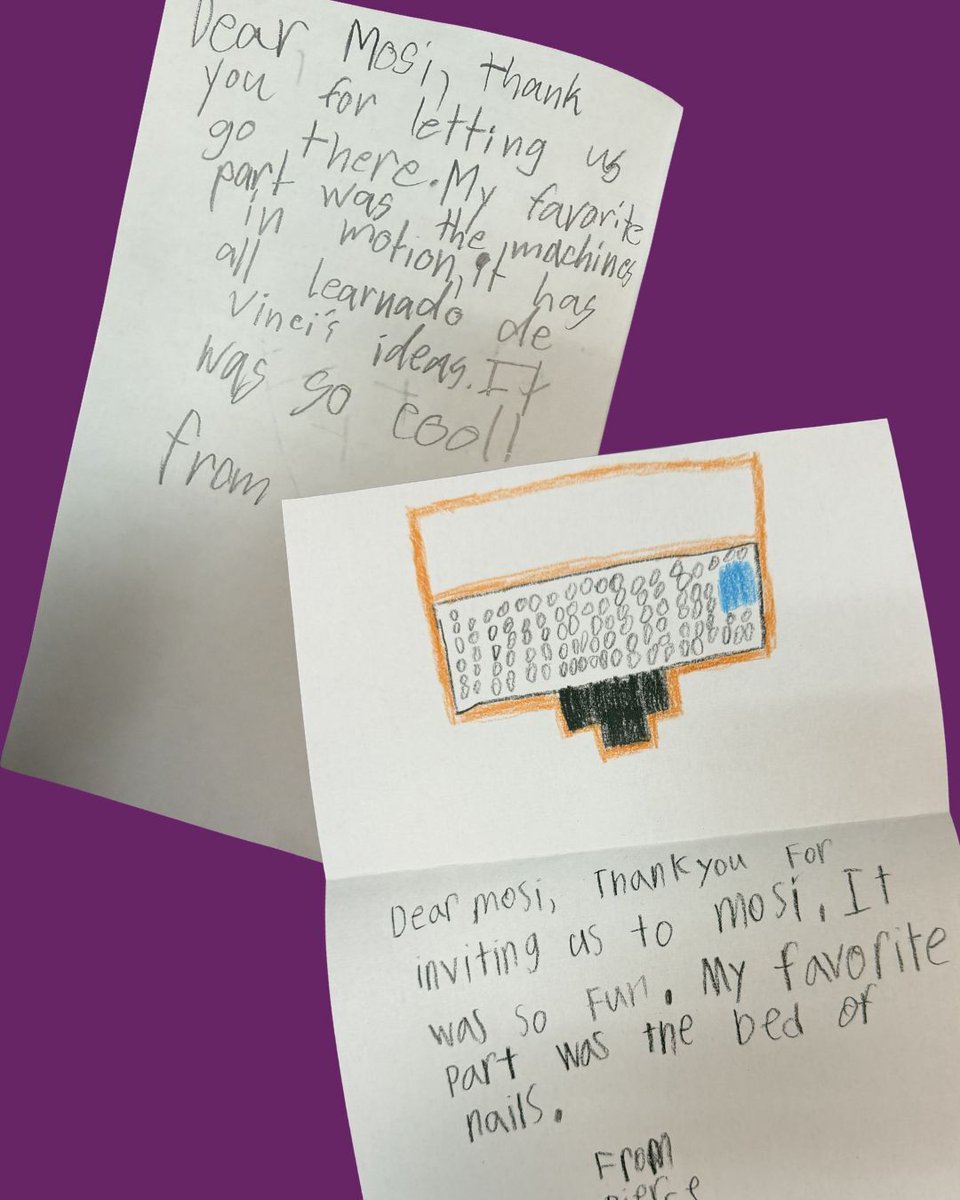 mositampa's tweet photo. The reviews are in &amp; they're straight from the experts! 

After a recent field trip, the 3rd graders from @BerkeleyPrep left us some notes about their day at MOSI. 

Learn more about bringing your class to MOSI: https://t.co/F5gyUZKwl9 https://t.co/iL1mMbbHfR