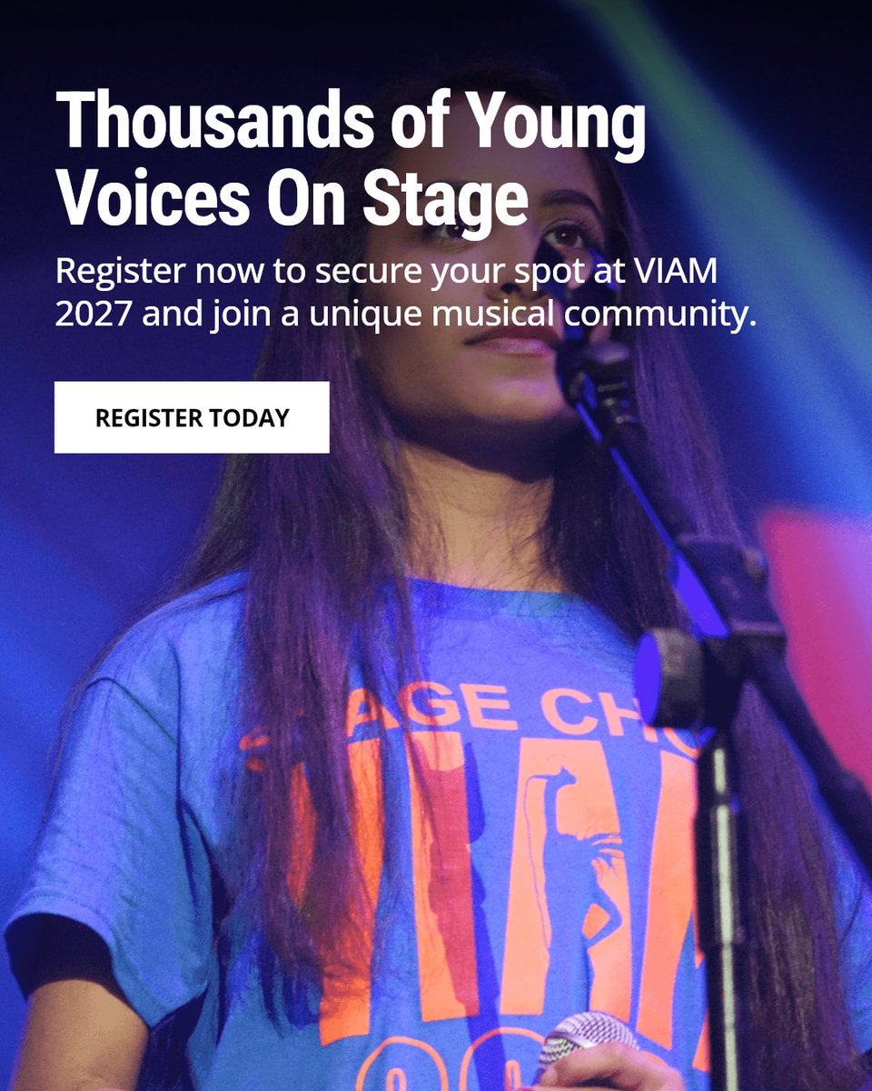 VIAM01's tweet photo. Register now for VIAM 2027 and join thousands of young voices on stage. Secure your place today and be part of something special. https://t.co/XZk5qdTJg5