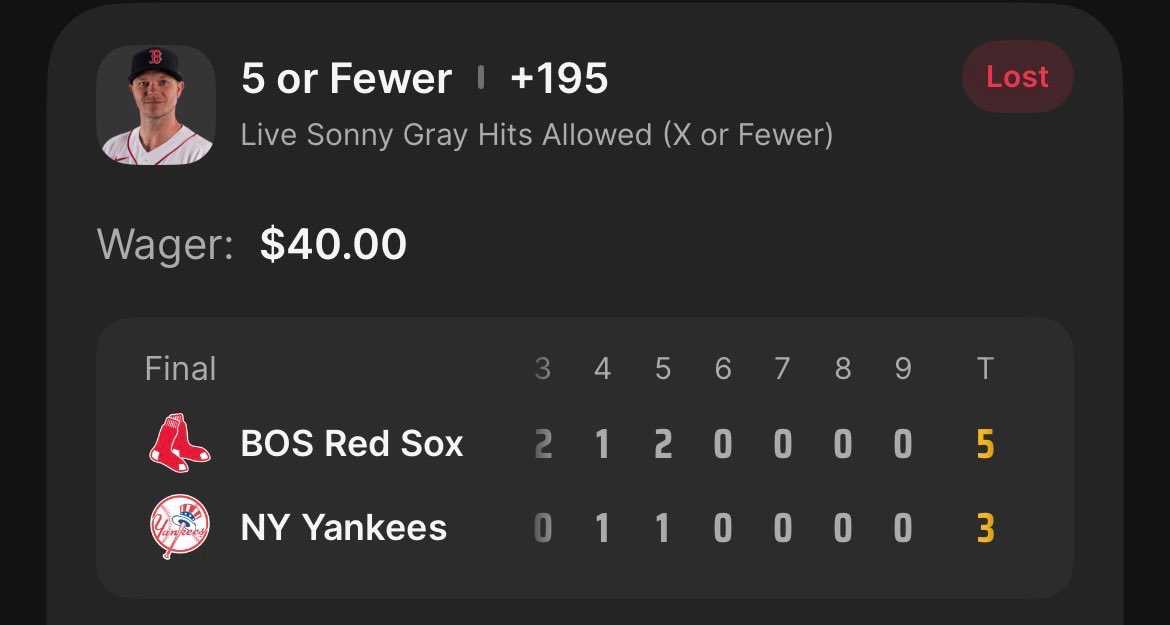 tmill61's tweet photo. Live @OddsJam MLB arb for 12!

⚾️ Gray hits allowed (5.5)
💵 Invested $105
💰 Returned $117

🟰$12 profit/11.4% ROI 

Interested in learning about sports betting systems that actually work? 
https://t.co/Z9uTMBGH0f https://t.co/LLAMfp4tqU