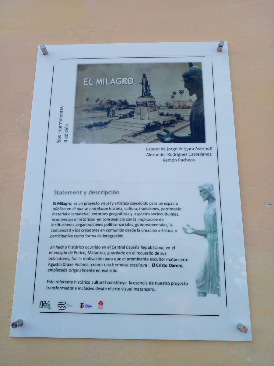 BrendaCorzoGarc's tweet photo. Proyecto Milagro rescata y documenta el Cristo de España Republicana, obra del escultor Agustín Drake inspirada en un hecho histórico ocurrido en 1960. La iniciativa devuelve a Perico un símbolo de identidad, memoria y pertenencia. #Cuba https://t.co/oAJFY1SMdj