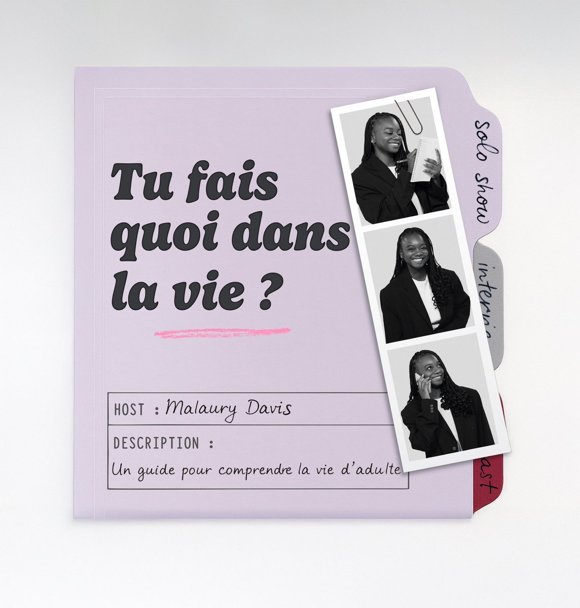 malaurydavis's tweet photo. J’ai lancé mon podcast « Tu fais quoi dans la vie ? », on parle des questions et des galères de la vie (dans la vingtaine et après). J’y interviewe des gens cool qui racontent leur parcours et leur métier… et clairement, vous passez à côté de quelque chose ⤵️ https://t.co/0jFDyWLpIQ