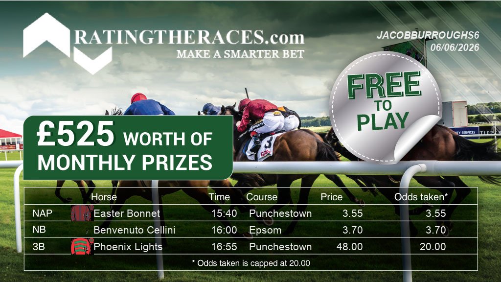 Jacobburroughs6's tweet photo. My #RTRNaps are:

Easter Bonnet @ 15:40
Benvenuto Cellini @ 16:00
Phoenix Lights @ 16:55

Sponsored by @RatingTheRaces - Enter for FREE here: https://t.co/9iBHFy7p08 https://t.co/7UtqZNesUt