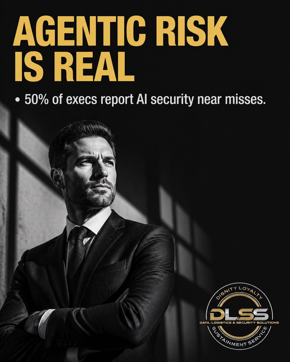 DataLogSecSolut's tweet photo. 50% of execs report AI security near misses. 🤖

AI agents move fast. Locks aren't enough: govern behavior, not systems.

Build oversight before the "miss" becomes a hit. 🔐

Insights: https://t.co/UgFK6aQQZU https://t.co/Qnmk5JRHbj