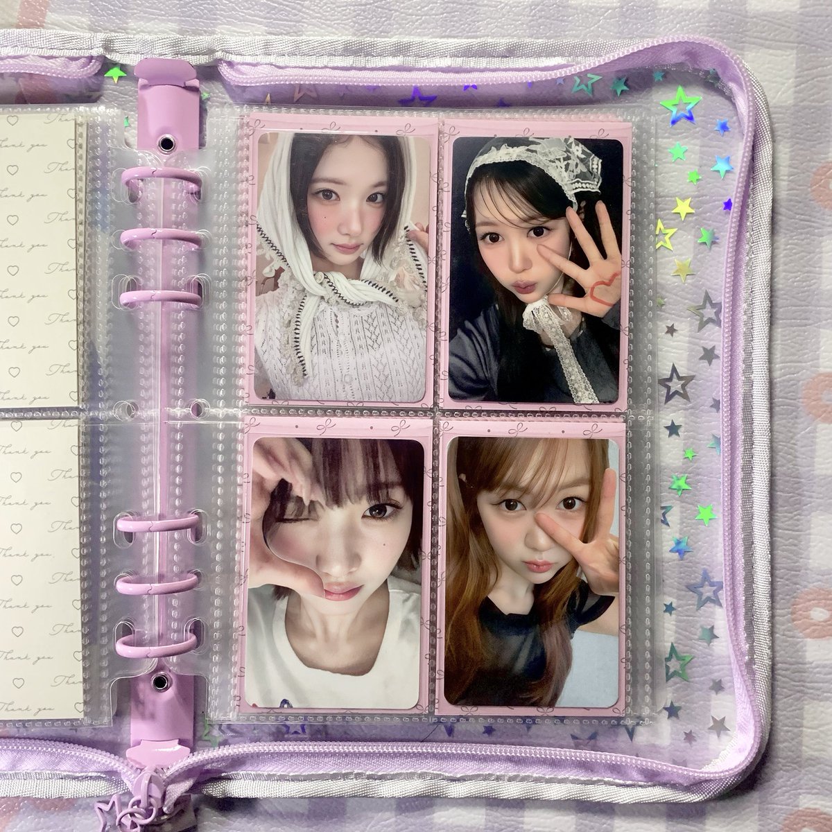 slowyving's tweet photo. some of my current fave #지우 &amp; #예온 binder pages ♡ https://t.co/u7Pd42yG61