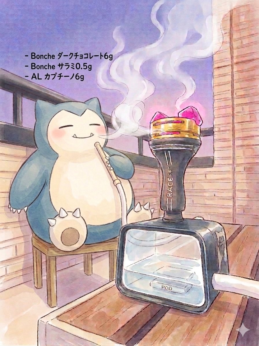 shisha_lab's tweet photo. 🧪塩味実験試煙

Boncheダークチョコレート
→甘味と上品な苦味
ALカプチーノ
→焦げ感と苦味（＋若干の甘味）
Boncheサラミ
→塩味の素

この3種でお試し✨
パッキングでサラミが主張しないように、設計通り甘味苦味の順で感じるようにこねこねして作ってみると確かに吐き終わりに塩感というかミネラル感が残り面白い

サラミってこうゆう使い方もあるんですねぇ✨
またひとつ賢くなりました🔥