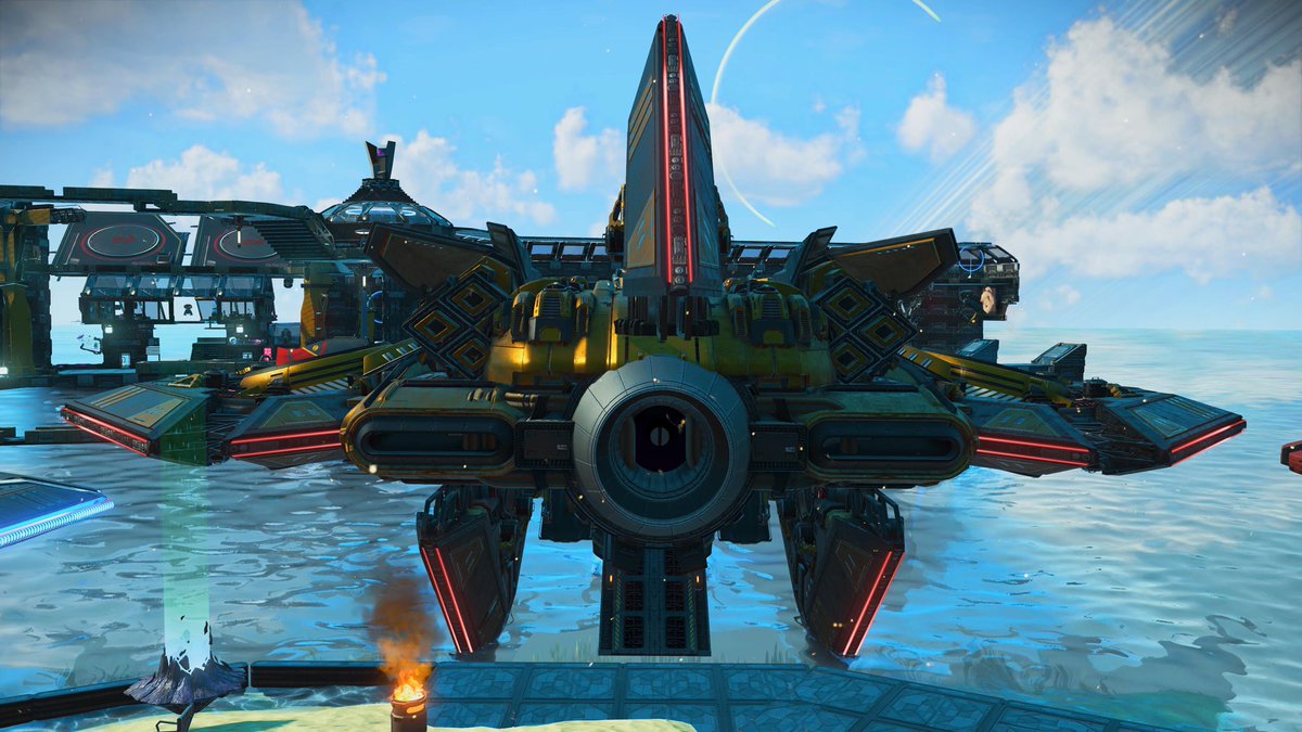ACE_RM5M's tweet photo. 本日のDock/3 その7
エーロン艦
金色がロイヤル感あって良いですねぇ👍
#NoMansSky 
#ノーマンズスカイ
#日本人コミュニティ地球型惑星 https://t.co/XRvpL9shib