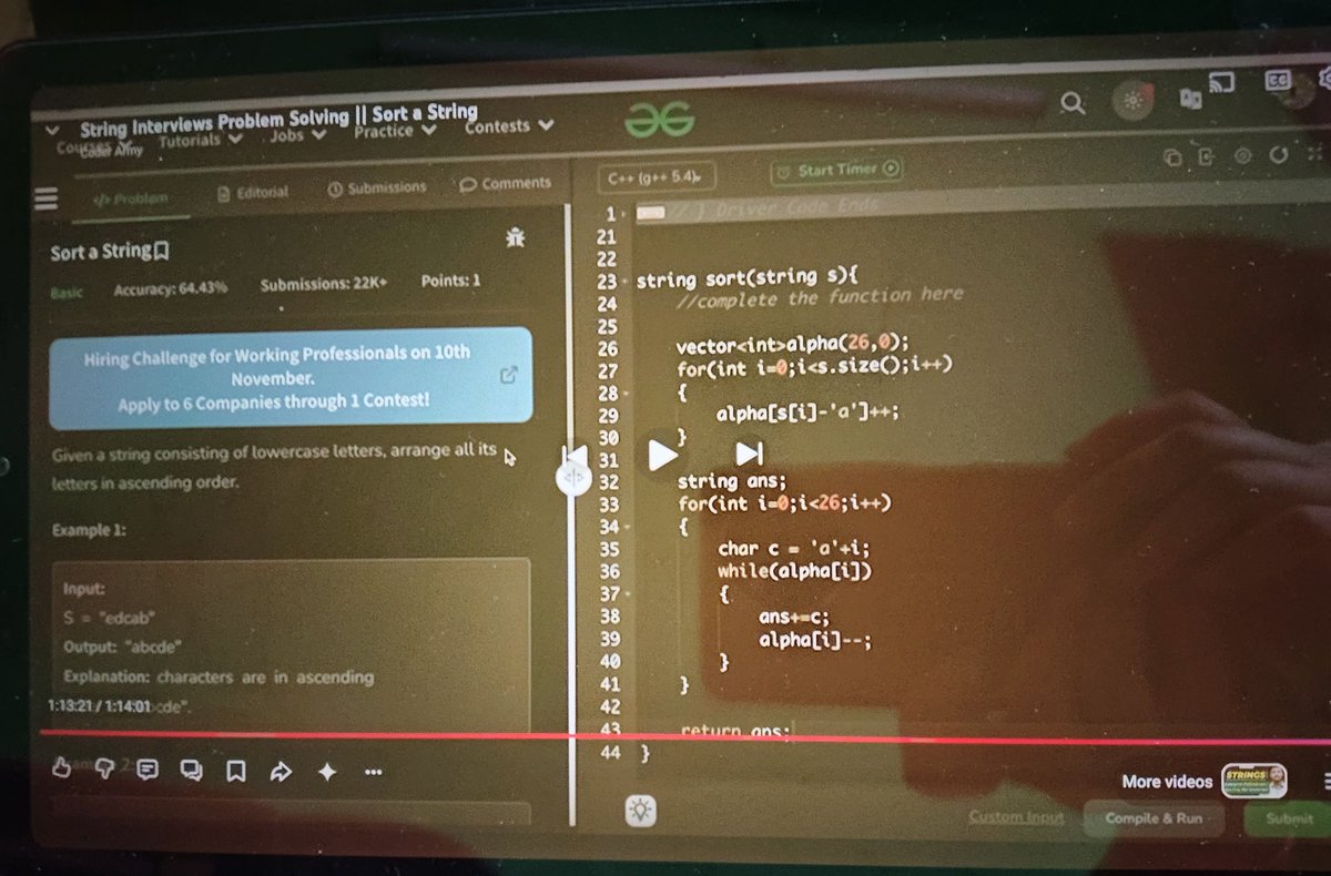 AnushkaGupta_11's tweet photo. Day 17: Yesterday I practiced problems on-
β’ Defanging an ip addr.
β’ Rotate the string cw & acw by 2 places
β’ Check pangram
Day 18: Today I practiced problems on-
β’ Sort a string
β’Longest palindrome
β’Sorting a senetence
Thank you @rohit_negi9 sir @CoderArmy
#180DaysOfCode https://t.co/ZKuLjltPfl