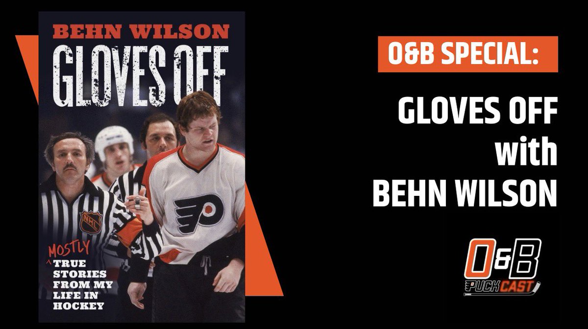 oandbpuck's tweet photo. 🚨 O&amp;B SPECIAL dropping next week! 😀 

We’re back w/ former #Flyers defenseman @BehnWilsonNHL for “Gloves Off”!
Behn shares his new book: a wild ride through his career packed w/ hilarious anecdotes &amp; sharp insights from his era. See ya then… 🏒🥅😎

@FlyersKnitty @HockeyHStove https://t.co/cLsX9pu7su