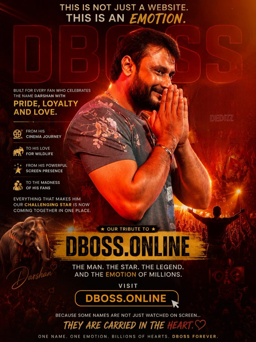 Darshan_Editz's tweet photo. https://t.co/Hl6unfM6Mc ಕೇವಲ ಒಂದು ವೆಬ್‌ಸೈಟ್‌ಗಿಂತ ಹೆಚ್ಚಿನದಾಗಿದೆ - ಇದು ದರ್ಶನ್ ಅವರನ್ನು ಪ್ರೀತಿಸುವ, ಮೆಚ್ಚುವ ಮತ್ತು ಆಚರಿಸುವ ಪ್ರತಿಯೊಬ್ಬ ಅಭಿಮಾನಿಗೂ ಒಂದು ಭಾವನೆಯಾಗಿದೆ.🥹

ಅವರ ಮರೆಯಲಾಗದ ಸಿನಿಮಾ ಪ್ರಯಾಣದಿಂದ ವನ್ಯಜೀವಿಗಳ ಮೇಲಿನ ಅವರ ಉತ್ಸಾಹದವರೆಗೆ, ಅವರ ಶಕ್ತಿಶಾಲಿ ❤️‍🩹🙏
Visit https://t.co/czYkkx1JKT
#DBoss https://t.co/qHgs2pjpPJ