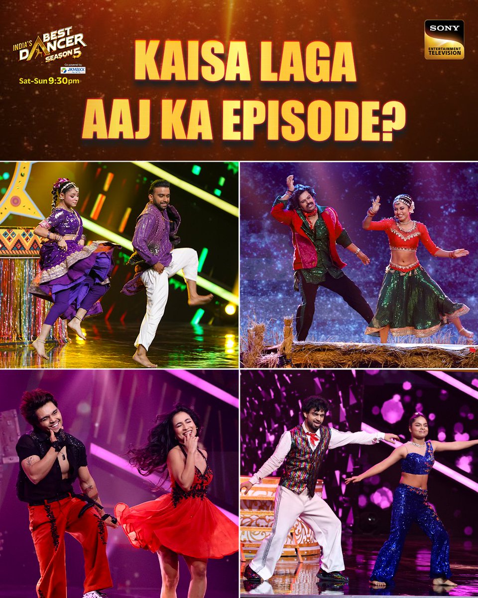 SonyTV's tweet photo. Kis performance ne jeeta aapka dil? Comments mein zaroor batayein!
Dekhiye India’s Best Dancer Season 5, Aaj se, Sat-Sun raat 9:30 baje, sirf #SonyEntertainmentTelevision aur Sony LIV par.
#IndiaWalaDance #IBDSeason5 #StartsTonight #SonyTV https://t.co/q4BvX5E3i3