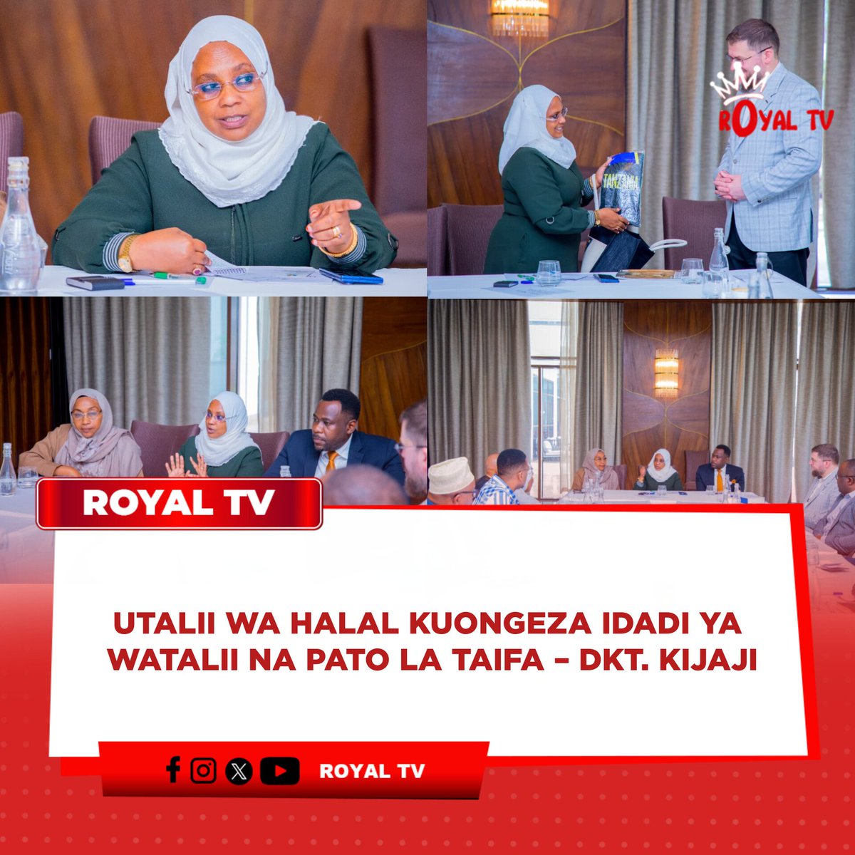 Royaltv_plus's tweet photo. Waziri wa Maliasili na Utalii, Mhe. Dkt. Ashatu Kijaji (Mb.), amesema kuwa Utalii wa Halal (Halal Tourism) ni fursa mpya itakayoongeza idadi ya watalii  na pato la Taifa.

Dkt. Kijaji ameyasema hayo leo Juni 06,2026 katika kikao kilichofanyika Zanzibar kuhusu uendelezaji na utangazaji wa zao jipya la Utalii wa Halal, kilichoandaliwa na Taasisi ya Samia Foundation, kwa kushirikiana na Wizara ya Maliasili na Utalii na Wizara ya Utalii na Mambo ya Kale Zanzibar.

Ameeleza kuwa Utalii wa Halal ni moja ya mazao mapya ya utalii yatakayochochea ongezeko la watalii nchini, hususani kwa kuvutia wageni wengi zaidi kuitembelea Tanzania na kupanua masoko ya kimataifa. Amesema aina hii ya utalii huvutia wageni wanaohitaji huduma zinazozingatia misingi ya imani, maadili na tamaduni zao wakati wa kutalii ikiwemo fursa za kufanya ibada katika maeneo ya huduma za utalii na malazi,  mapishi na vyakula kwa misingi ya halal, kuepuka matumizi ya vilevi, kuzingatia faragha za jinsia na familia, na fursa za kuandaa vifurushi vya safari kutembelea maeneo ya vivutio.

Ameongeza kuwa Zanzibar tayari imeridhia na kuchukua hatua za kimkakati za kuendeleza utalii wa halal ambapo pia wadau wa Sekta Binafsi  katika mnyororo wa huduma za utalii wameonesha mwitikio mkubwa, sauala ambalo lina fursa muhimu katika kuiwezesha nchi  kufikia malengo ya kuongeza idadi ya watalii na Pato la Taifa.

Kwa upande wake, Waziri wa Utalii na Mambo ya Kale Zanzibar, Mhe. Mudrick Soraga, amesema kupitia Kamisheni ya Utalii Zanzibar, wataweka taratibu zote muhimu kuhakikisha Utalii wa Halal unatekelezwa na kutangazwa kwa ufanisi wa hali ya juu.

Akiwasilisha mada kuhusu Utalii wa Halal, Sheikh Ismail Bullock kutoka Umoja wa Falme za Kiarabu ambaye pia ni Mkurugenzi wa Taasisi ya Dar Al Ber Society yenye Makao Makuu yake jijini Dubai, amebainisha kuwa utalii huo umefanikiwa katika nchi mbalimbali duniani na kwamba kwa Tanzania pia utachangia kuongeza idadi ya watalii, Pato la Taifa na fursa za ajira.

Naye mwakilishi wa Katibu Mkuu wa Wizara ya Maliasili na Utalii ambaye pia ni Mkurugenzi Msaidizi, Richie Wandwi, amesema ni wakati muafaka kwa Tanzania kuendeleza zao la Utalii wa Halal hatua ambayo inakwenda sambamba na utekelezaji wa matakwa ya Sera ya Taifa ya Utalii ya mwaka 1999 inayotilia mkazo suala la kuongeza wigo wa mazao ya utalii nchini na utoaji wa huduma bora kwa wageni kwa kukidhi mahitaji ya soko la utalii wa Kimataifa.