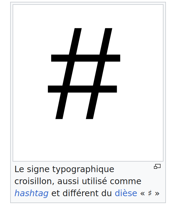 cbounya's tweet photo. @adsaum Le signe sur les claviers n'est pas un dièse, mais bien un signe "hash", qu'on appelle par exemple "octothorpe" ou "croisillon" en français.

Le dièse est plus fin et ses verticales ne sont pas penchées, ce sont ses horizontales, contrairement au "hash".

https://t.co/EKggMLjP9H https://t.co/ypTbCDGkHF