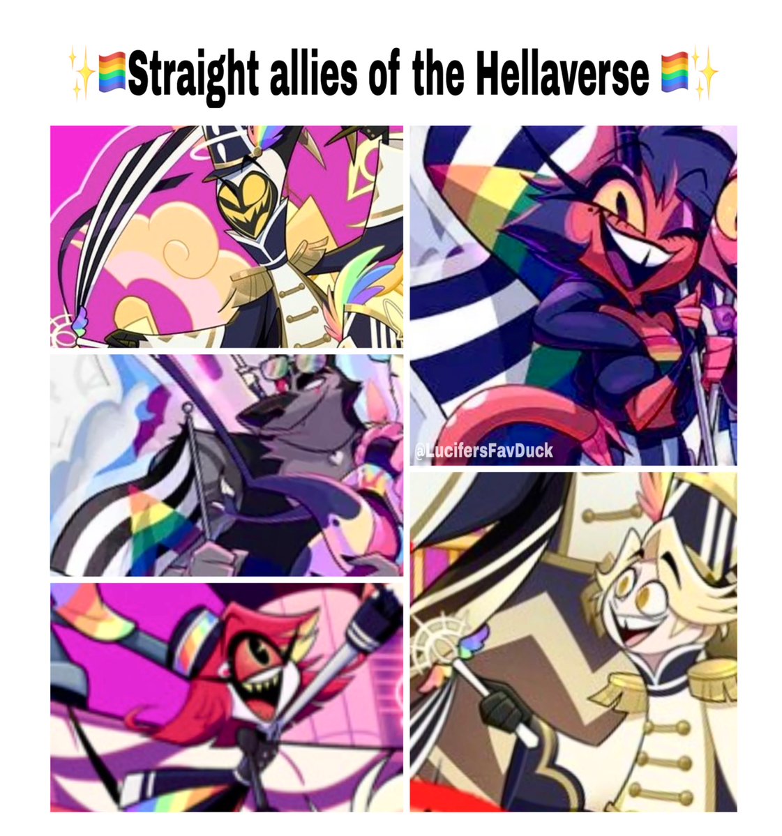 LucifersFavDuck's tweet photo. Remember: as a community,
we need our straight allies.🏳️‍🌈✨
#hazbinhotel #helluvaboss https://t.co/RLmfEocJVy