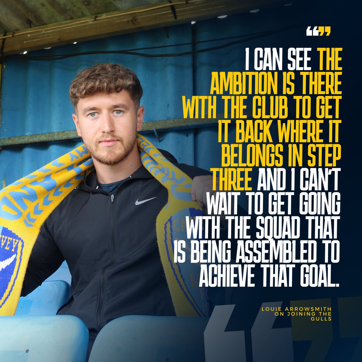 CIFC's tweet photo. Speaking with our returning left-back. 🗣️

Hear what Louie had to say on re-joining the Gulls. ⤵️ https://t.co/8mprjhfxuV