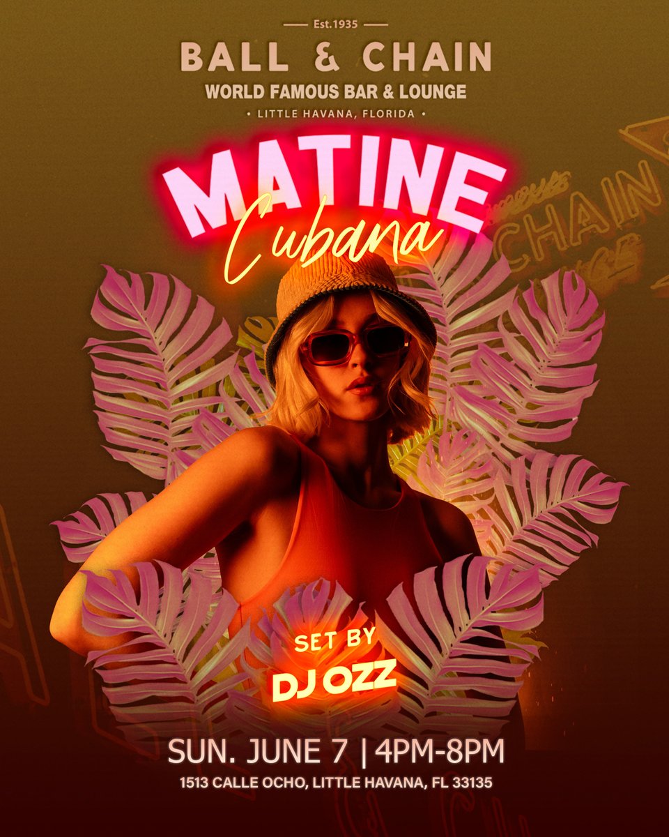 BallAndChainBar's tweet photo. TODAY: #LiveMusic noon to 9 p.m., then #LaPachanga with @DJDanisLaClave + Zarabanda, 8

TOMORROW: #MatineCubana, 4 + #SalseroSunday with DJ Vila + a FREE #SalsaClass, 8

#supportlocal https://t.co/kBdwIKRQzT
🍍💚 https://t.co/HwZtpzv9ej