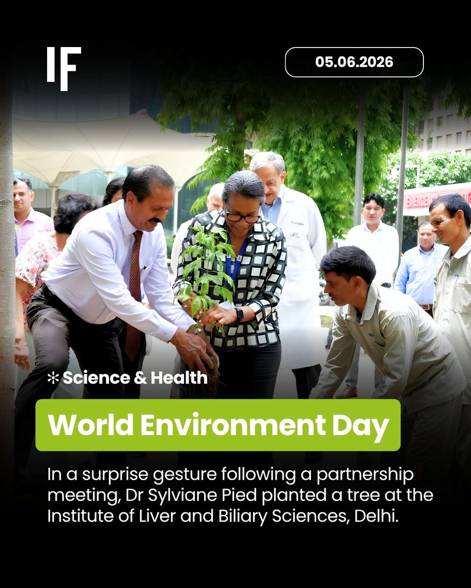 ifiofficiel's tweet photo. A green gesture to mark World Environment Day. Dr Sylviane Pied, Attachée for Scientific & Academic Cooperation at the The French Institute in India, planted a tree at the Institute Of Liver And Biliary Sciences, Delhi, on the sidelines of a partnership meeting. Because good partnerships also grow from the ground up. 🌱

#Science #Health #Environment
@FranceinIndia | @IFCPAR | @ILBS_India