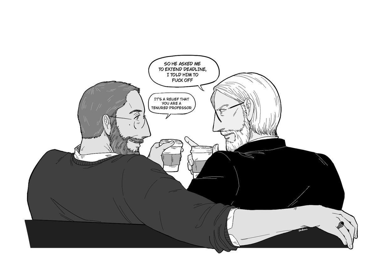 seemsosalame's tweet photo. Professors’ lunch break 
#baekar #hammeranvil modern Au https://t.co/negJdt1fmL
