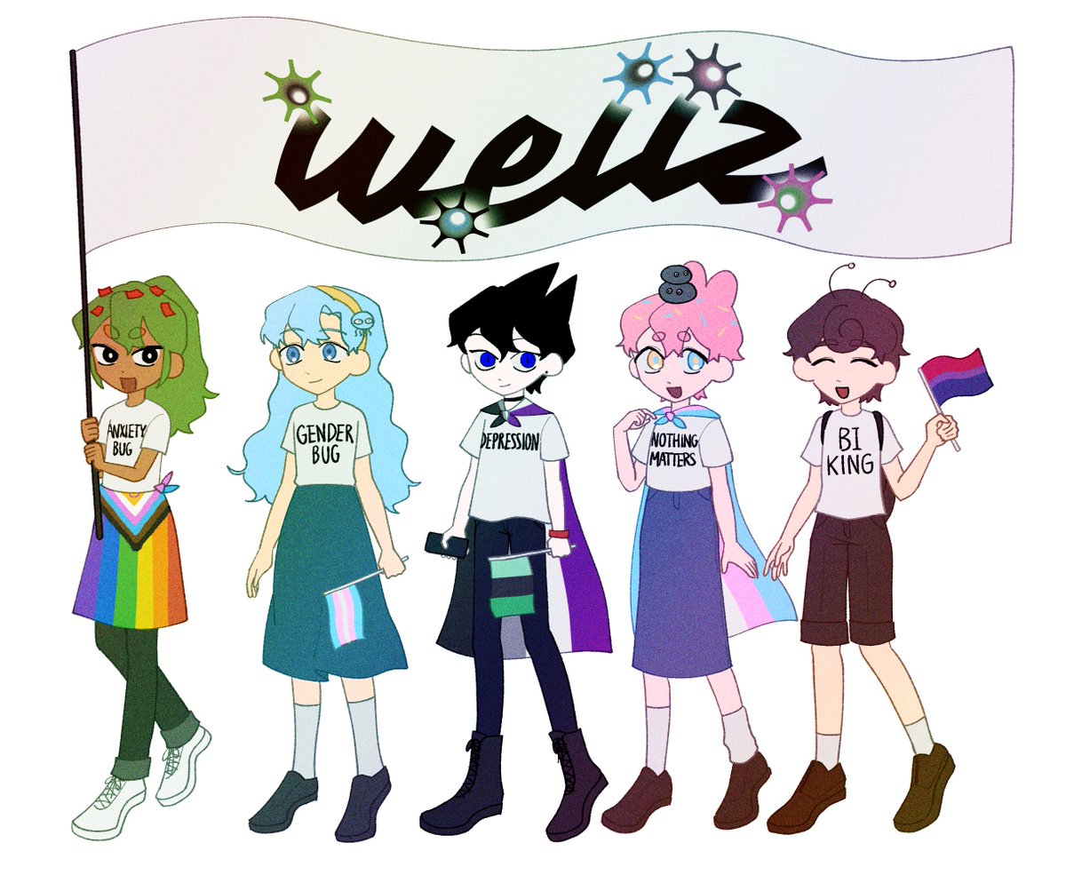 0KTH3N_119's tweet photo. #PrideMonth2026
'이대로 태어난 타입' 샘플로 제가 사랑하고 아끼는 트친팟 웨이즈의 퀴퍼 행진을 그렸습니다! 해피 프라이드먼스! https://t.co/zCiX6wQuR1
