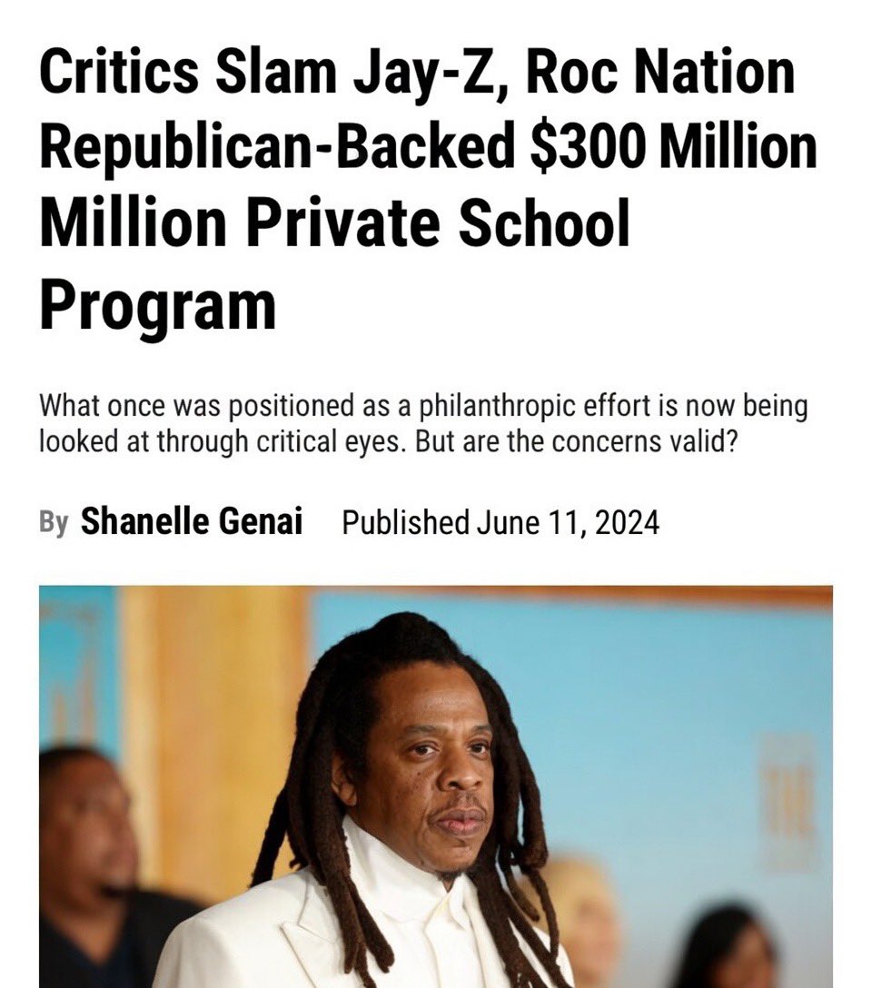 FeelTheBass86's tweet photo. Jay-Z loves attacking MAGA and Trump-world “opps,” positioning himself as a voice against conservative politics. Yet through Roc Nation in 2024, he actively backed Republican school voucher programs in Philadelphia

Roc Nation hosted “Dine and Learn” events and lobbied hard for the PASS scholarship bill, a GOP-backed plan to divert hundreds of millions in taxpayer dollars from public schools to private ones

Same guy clowning MAGA rhetoric is teaming up with them behind the scenes. This isn’t principle, it’s elite hypocrisy. Talk tough on the culture war, then help siphon money for his own benefit