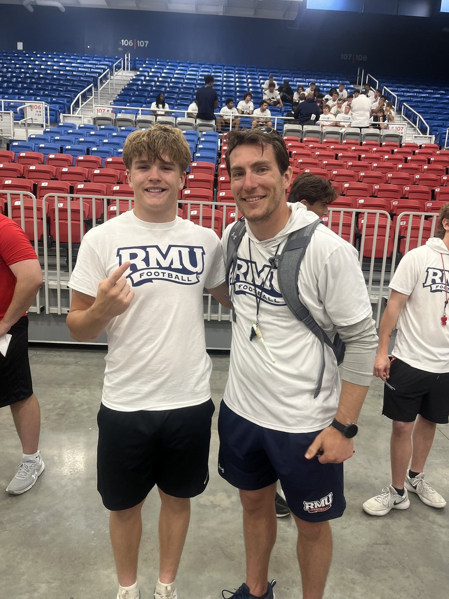 ColeLashua's tweet photo. Had a great day @RMU camp today, learned a lot and met some great coaches. #keepworking https://t.co/EeP2bELTs3