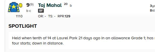 Race_Form_Tips's tweet photo. @RacingPost spotlight's for tonight's US action very poor. For 'Allowance Grade 1' read 'Preakness Stakes'. I know these will be AI written these days but come on, this is really bad. https://t.co/o0bvGvkdwT