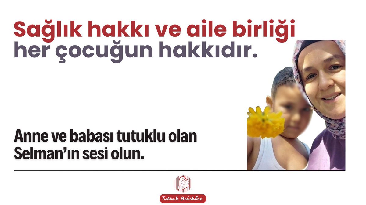 enisicelis's tweet photo. Sağlık hakkı ve aile birliği her çocuğun hakkıdır. Anne ve babası tutuklu olan Selman’ın bu zorlu tedavi sürecinde şefkate ve ailesine ihtiyacı var. Lütfen sessiz kalmayın, Selman’ın sesi olun!
SelmanHasta AnnesiHapiste
@ihdgenelmerkez 
@mazlumder https://t.co/CATM7A6xTB