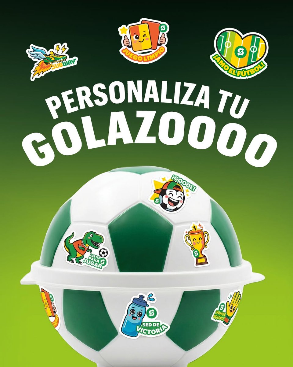 Sub_Zona_Azul's tweet photo. Arma, decora y presume tu balón a tu estilo 💚🔥
Llévate el combo completo por sólo $119:

🔸 Golazo de Jamón y Queso
🔸 Galleta
🔸 Jugo de manzana
🔸 Estuche balón + stickers ⚽

Todas las promociones con Golazos solamente están disponibles en el restaurante.

En @CdSatelite pide al 55 5236 5187 u obtén un 10% de descuento vía https://t.co/KJNOdKepSR

#AlwaysOpen #24Seven @satelucos