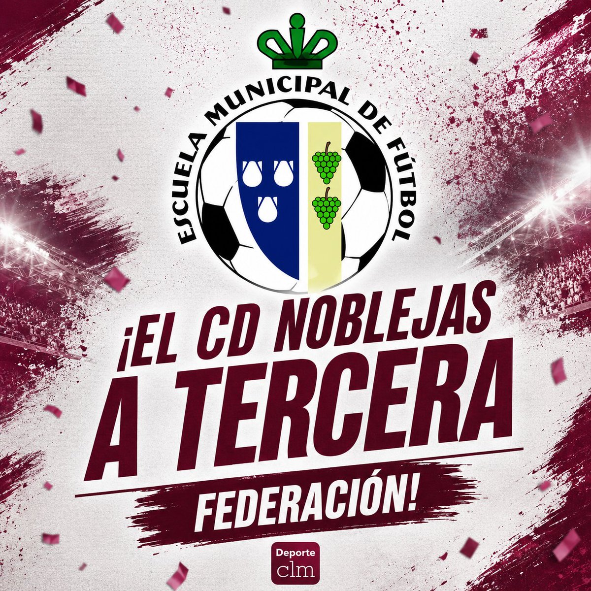 DeporteCLM's tweet photo. El CD Noblejas regresa a. Tercera Federación tras vencer al Manzanares CF en el José Camacho 

¡Enhorabuena, @CDNoblejas! https://t.co/czHH9FK04C