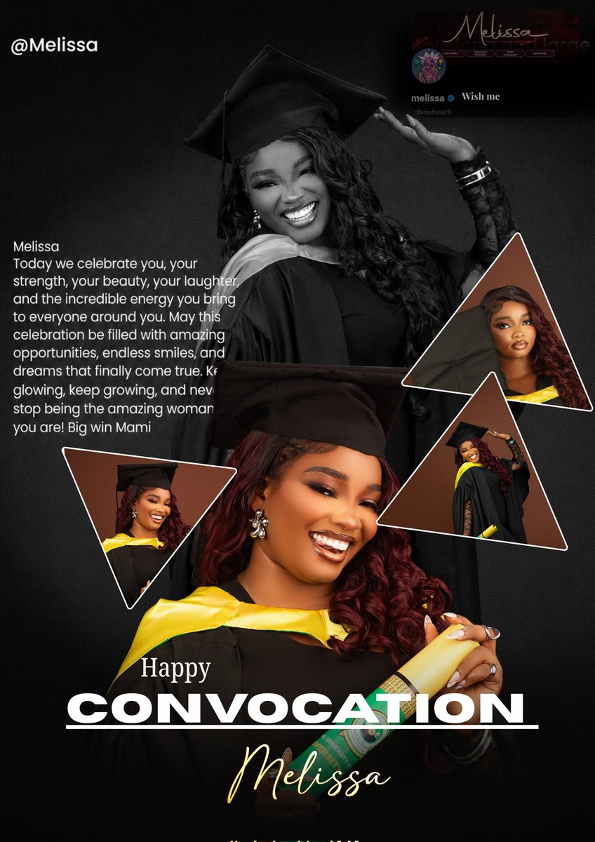 Leerim_Mine's tweet photo. It's ya day guys⚜️ 

Happy Convocation to the beautiful souls 
@0xmelissa19 @jobiak1_ @Web3Enchantress

May God bless this new chapter of your lives with success, favor, wisdom, and endless opportunities.  More Wins https://t.co/hiGcYJeAps