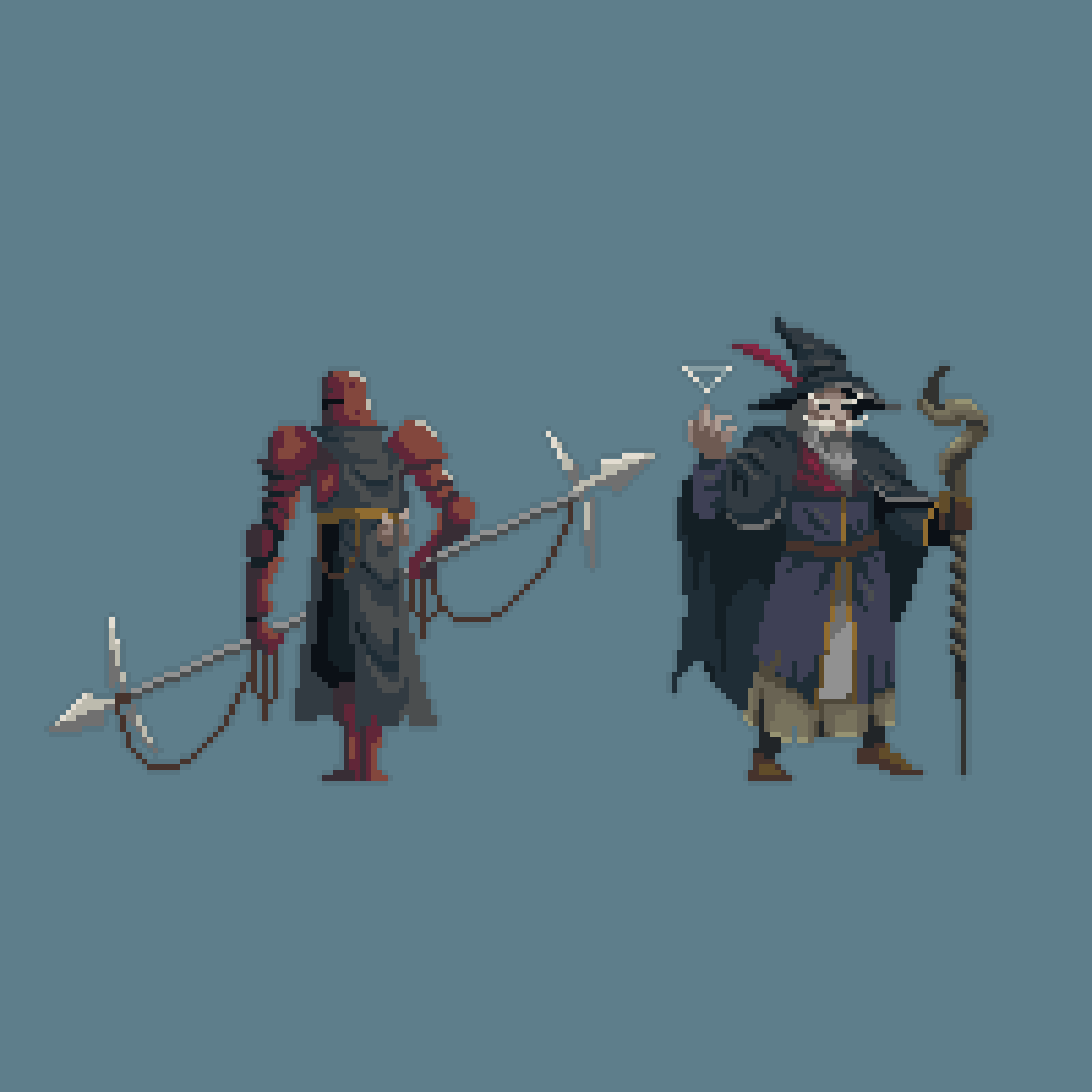 pmopus's tweet photo. two dudes
left reference by @PanelPerDay 
#pixelart https://t.co/hDnfLfDIFX