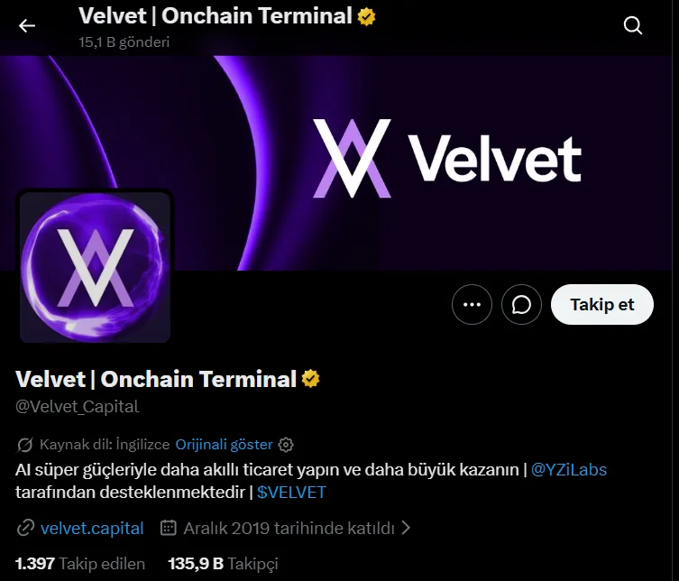 Trader0zan's tweet photo. 3. Araştırma Projemizz $VELVET   

Fiyat şuanda 0.16$ desteğinin üzerinde tutumuyor. Bu desteği kaybetmediği sürece new ath görürüz. Aksi takdirde destek altında oyalanmaya devam eder!!!!(YTD)

Aralık 2019'dan beri aktif proje. @Velvet_Capital 

YZi Labs (eski Binance Labs),DWF Ventures, Gate Labs, Selini Capital + daha fazlasından bilinen $3.70M yatırım almış. Ayrıca cold walletta aktif hareketler yok yani borsalara bu yükselişte yüksek miktarlarda gönderim olmamış. Halen bir beklenti içerisindeler.
#BNB #Binance